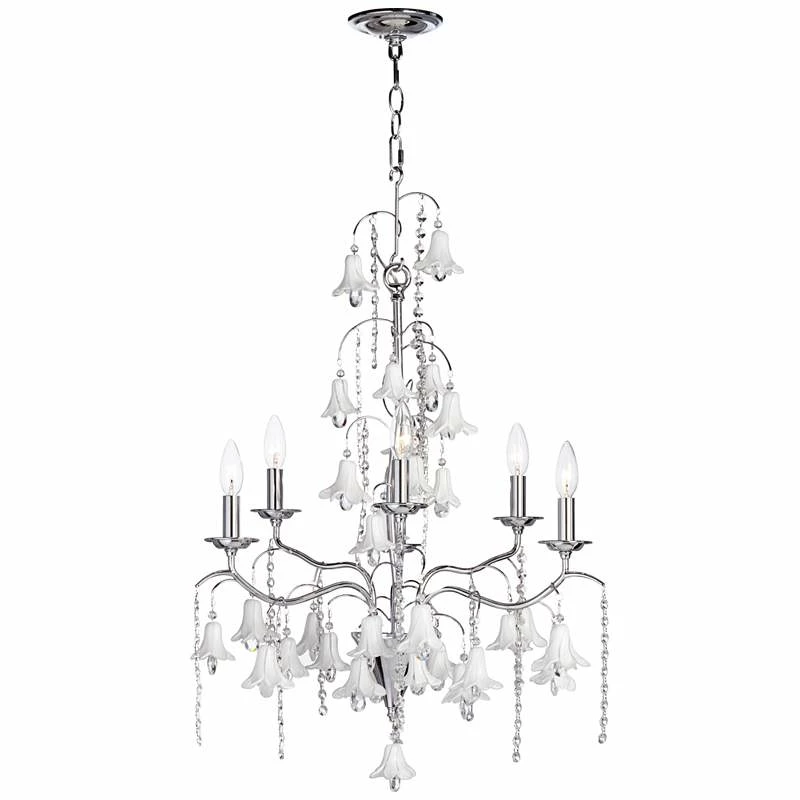 James Moder Murano 26" Wide Silver 6-Light Chandelier 9 James Moder Murano 26" Wide Silver 6-Light Chandelier - Image 7