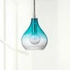 Jamie Young Gradient Aqua Glass 7" Wide Mini Pendant 1 Jamie Young Gradient Aqua Glass 7" Wide Mini Pendant -Lighting Sales Shop jamie young gradient aqua glass 7 inch wide mini pendant y0098cropped