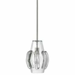 Jamie Young Talon 9" Wide Clear Art Glass Mini Pendant