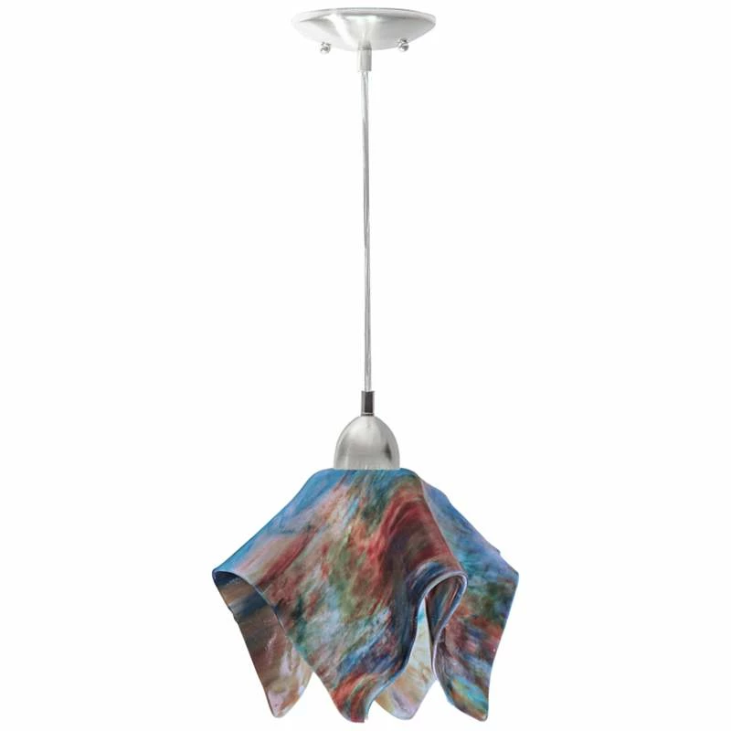 Jezebel Flame 8 1/2 Wide Nickel Daylily Mini Pendant 3 Jezebel Flame 8 1/2 Wide Nickel Daylily Mini Pendant