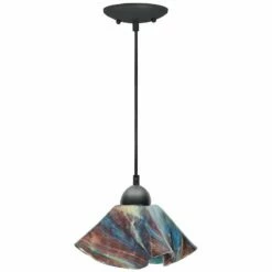 Jezebel Lily 8 1/2 Wide Daylily And Black Mini Pendant