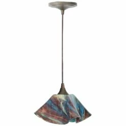 Jezebel Lily 8 1/2 Wide Daylily And Brown Mini Pendant