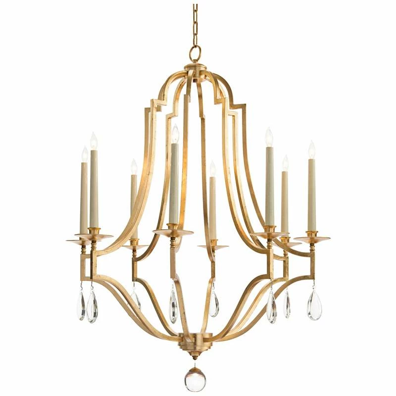 John Richard 37 1/2"W Light Gold Crystal 8-Light Chandelier 3 John Richard 37 1/2"W Light Gold Crystal 8-Light Chandelier