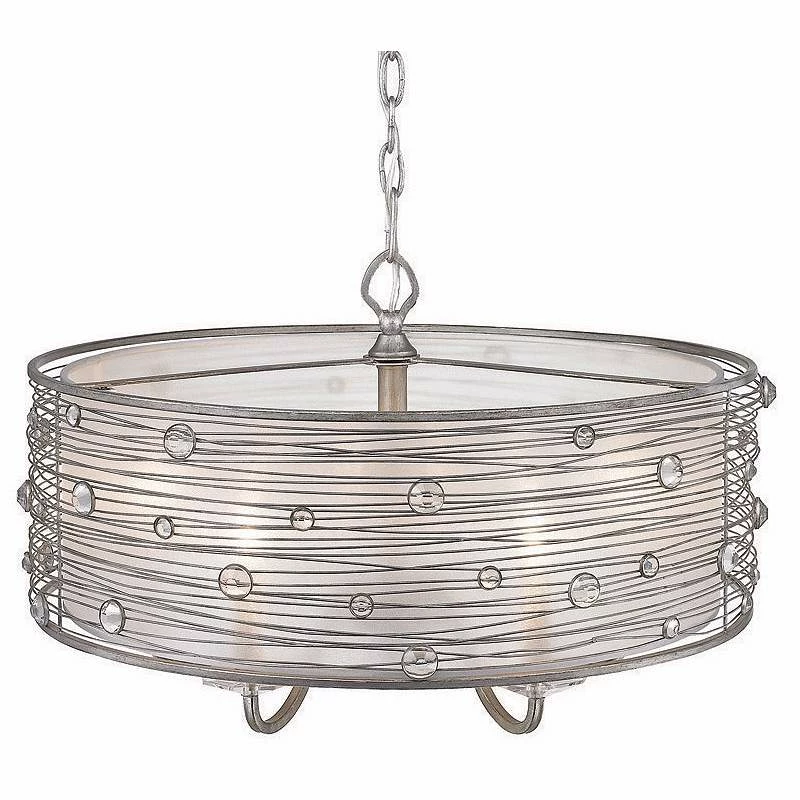 Golden Lighting Joia Collection 25 1/4" Wide Peruvian Silver Pendant 6 Golden Lighting Joia Collection 25 1/4" Wide Peruvian Silver Pendant - Image 4