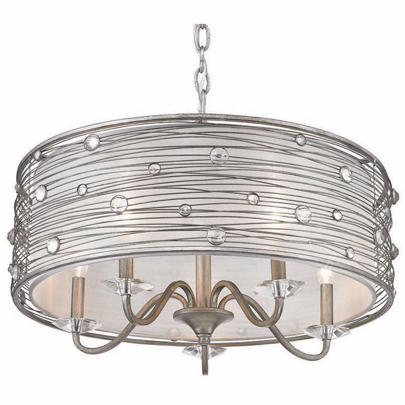 Golden Lighting Joia Collection 25 1/4" Wide Peruvian Silver Pendant 7 Golden Lighting Joia Collection 25 1/4" Wide Peruvian Silver Pendant - Image 5