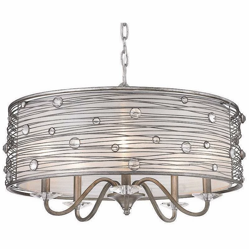 Golden Lighting Joia Collection 25 1/4" Wide Peruvian Silver Pendant 8 Golden Lighting Joia Collection 25 1/4" Wide Peruvian Silver Pendant - Image 6