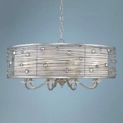 Golden Lighting Joia Collection 28 1/2" Wide Peruvian Silver Pendant