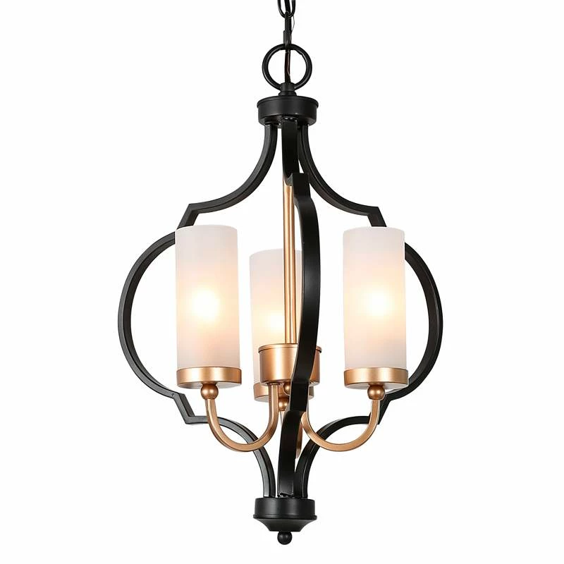 Jonas 14 1/2" Wide Black And Gold 3-Light Chandelier 4 Jonas 14 1/2" Wide Black And Gold 3-Light Chandelier - Image 2