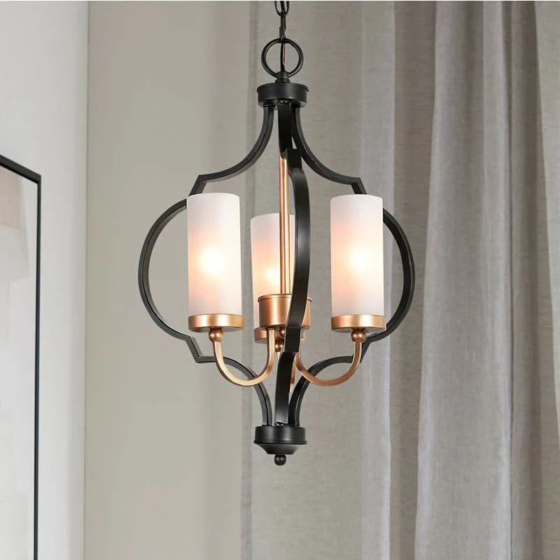 Jonas 14 1/2" Wide Black And Gold 3-Light Chandelier 3 Jonas 14 1/2" Wide Black And Gold 3-Light Chandelier