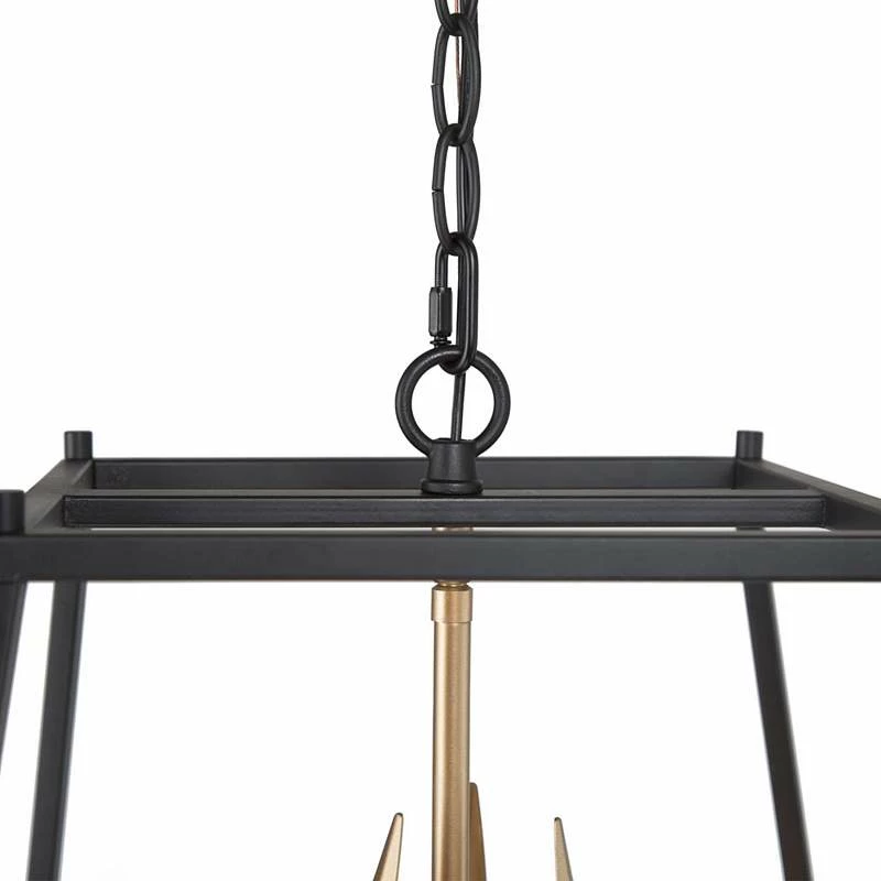 Jonas 15" Wide Gold Black Metal 3-Light Lantern Chandelier 4 Jonas 15" Wide Gold Black Metal 3-Light Lantern Chandelier - Image 2