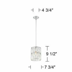 Juliette 7 3/4" Wide Chrome And K9 Crystal Mini Pendant -Lighting Sales Shop juliette 7 and three quarter inch wide chrome and k9 crystal mini pendant 53x06views4