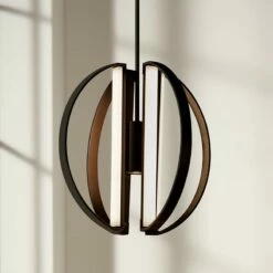 Justice Design Liv 18" Wide Matte Black LED Chandelier