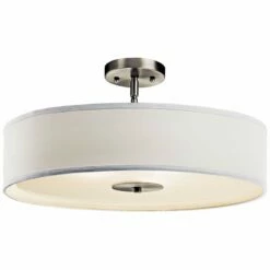 Kichler 20" Wide Nickel And White Shade Modern Pendant Ceiling Light -Lighting Sales Shop kichler 20 inch wide nickel and white shade modern pendant ceiling light w0672views1