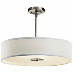 Kichler 20" Wide Nickel And White Shade Modern Pendant Ceiling Light -Lighting Sales Shop kichler 20 inch wide nickel and white shade modern pendant ceiling light w0672views2