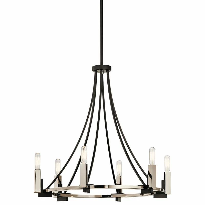 Kichler Bensimone 24"W Black And Nickel 6-Light Chandelier 4 Kichler Bensimone 24"W Black And Nickel 6-Light Chandelier - Image 2