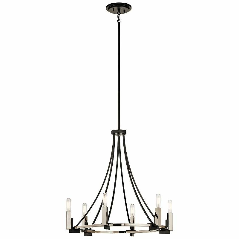 Kichler Bensimone 24"W Black And Nickel 6-Light Chandelier 5 Kichler Bensimone 24"W Black And Nickel 6-Light Chandelier - Image 3