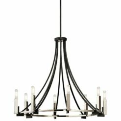 Kichler Bensimone 30"W Black And Nickel 8-Light Chandelier -Lighting Sales Shop kichler bensimone 30 inchw black and nickel 8 light chandelier 18p21