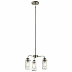 Kichler Braelyn 18" Wide Classic Pewter 3-Light Chandelier -Lighting Sales Shop kichler braelyn 18 inch wide classic pewter 3 light chandelier 35m04views1