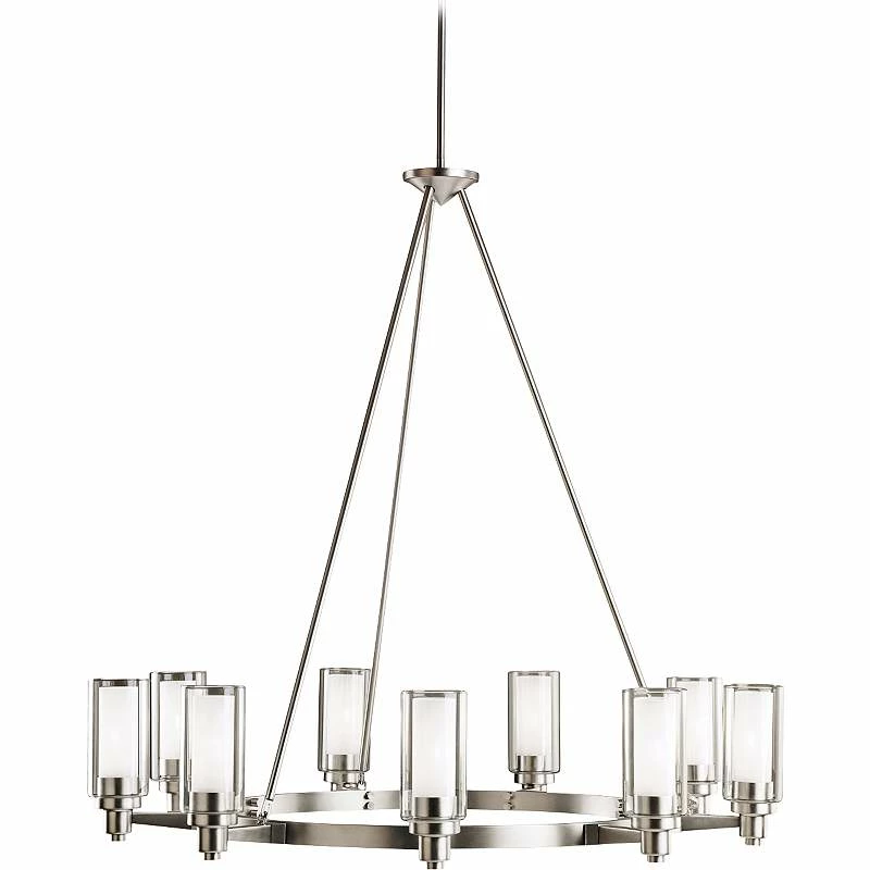 Kichler Circolo Collection 36" Wide Nicklel Finish Ring Chandelier 5 Kichler Circolo Collection 36" Wide Nicklel Finish Ring Chandelier - Image 3