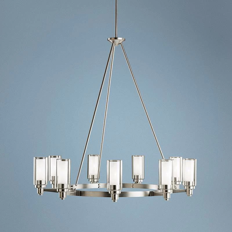 Kichler Circolo Collection 36" Wide Nicklel Finish Ring Chandelier 4 Kichler Circolo Collection 36" Wide Nicklel Finish Ring Chandelier - Image 2