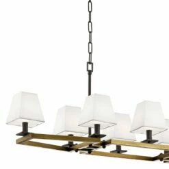 Kichler Dancar 48" Wide Natural Brass Kitchen Island Light Chandelier -Lighting Sales Shop kichler dancar 48 inch wide natural brass kitchen island light chandelier 75c73views1