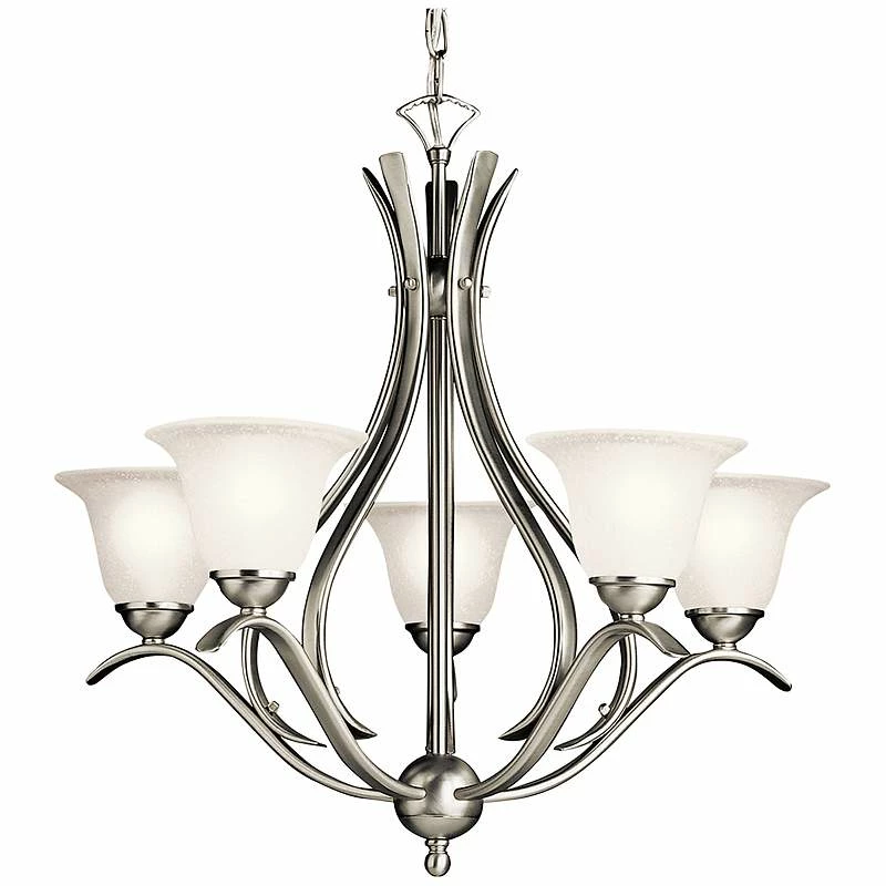 Kichler Dover 24" Wide Brushed Nickel Five Light Uplight Chandelier 5 Kichler Dover 24" Wide Brushed Nickel Five Light Uplight Chandelier - Image 3