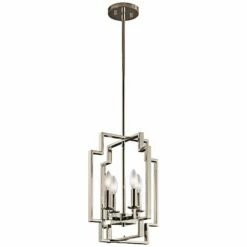 Kichler Downtown Deco 12" Wide Polished Nickel Foyer Pendant -Lighting Sales Shop kichler downtown deco 12 inch wide polished nickel foyer pendant 16w08views1