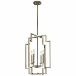 Kichler Downtown Deco 18" Wide Polished Nickel Foyer Pendant 5 Kichler Downtown Deco 18" Wide Polished Nickel Foyer Pendant -Lighting Sales Shop kichler downtown deco 18 inch wide polished nickel foyer pendant 18p49views1