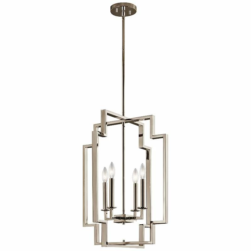 Kichler Downtown Deco 18" Wide Polished Nickel Foyer Pendant 4 Kichler Downtown Deco 18" Wide Polished Nickel Foyer Pendant - Image 2