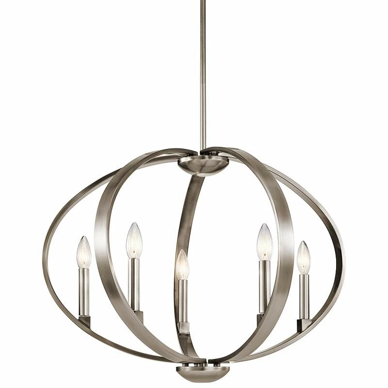 Kichler Elata 27"W Classic Pewter 5-Light Orbital Chandelier 4 Kichler Elata 27"W Classic Pewter 5-Light Orbital Chandelier - Image 2