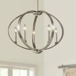 Kichler Elata 27"W Classic Pewter 5-Light Orbital Chandelier