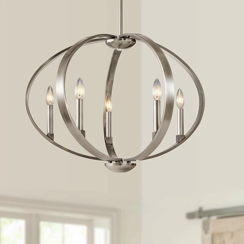 Kichler Elata 27"W Classic Pewter 5-Light Orbital Chandelier 3 Kichler Elata 27"W Classic Pewter 5-Light Orbital Chandelier