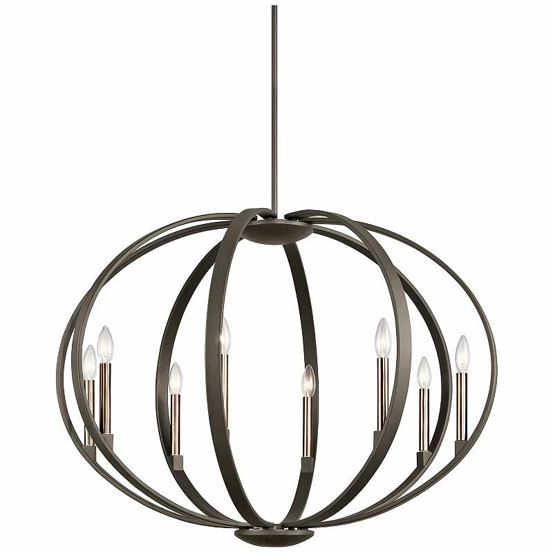 Kichler Elata 36"W Olde Bronze 8-Light Orbital Chandelier 4 Kichler Elata 36"W Olde Bronze 8-Light Orbital Chandelier - Image 2