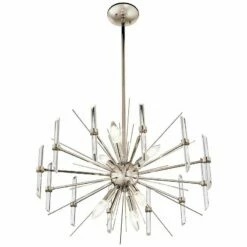 Kichler Eris 23 1/2" Wide Polished Nickel 6-Light Chandelier -Lighting Sales Shop kichler eris 23 and one half inch wide polished nickel 6 light chandelier 64h15views1