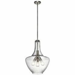 Kichler Everly 16" Wide Brushed Nickel 3-Light Pendant -Lighting Sales Shop kichler everly 16 inch wide brushed nickel 3 light pendant 22d75views2