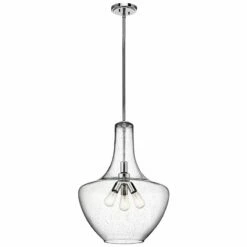 Kichler Everly 20" Wide Polished Chrome 3-Light Pendant -Lighting Sales Shop kichler everly 20 inch wide polished chrome 3 light pendant 10x99views2