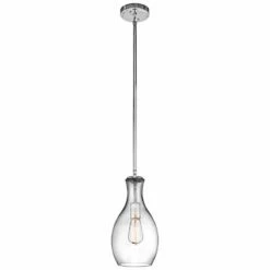 Kichler Everly 7" Wide Chrome And Clear Glass Mini Pendant -Lighting Sales Shop kichler everly 7 inch wide chrome and clear glass mini pendant 6g769views2