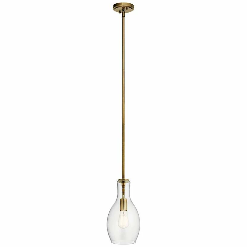 Kichler Everly 7" Wide Natural Brass Mini Pendant Light 4 Kichler Everly 7" Wide Natural Brass Mini Pendant Light - Image 2