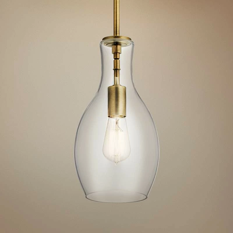 Kichler Everly 7" Wide Natural Brass Mini Pendant Light 3 Kichler Everly 7" Wide Natural Brass Mini Pendant Light