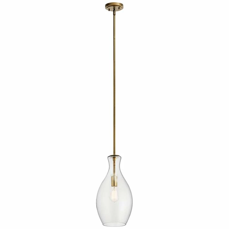 Kichler Everly 8 3/4" Wide Natural Brass Mini Pendant Light 4 Kichler Everly 8 3/4" Wide Natural Brass Mini Pendant Light - Image 2
