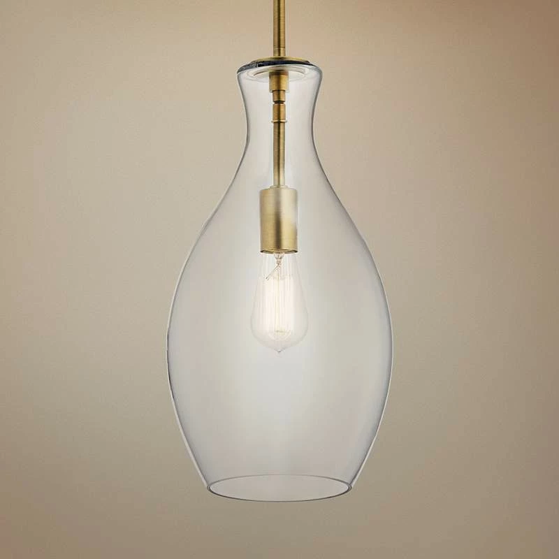 Kichler Everly 8 3/4" Wide Natural Brass Mini Pendant Light 3 Kichler Everly 8 3/4" Wide Natural Brass Mini Pendant Light