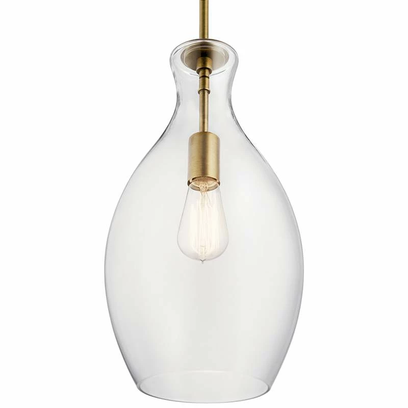 Kichler Everly 8 3/4" Wide Natural Brass Mini Pendant Light 5 Kichler Everly 8 3/4" Wide Natural Brass Mini Pendant Light - Image 3