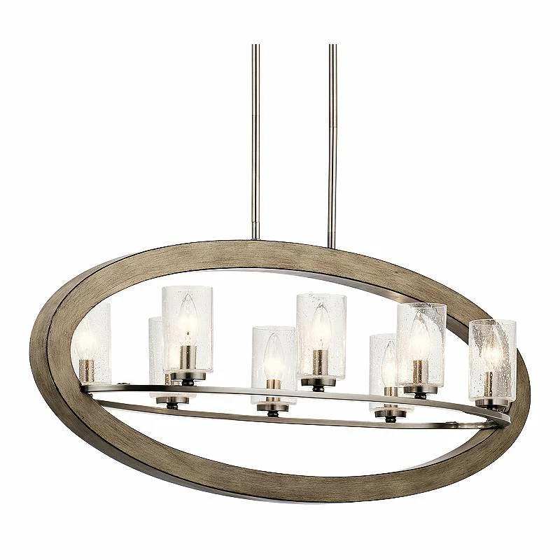 Kichler Grand Bank 16"W Antique Gray 8-Light Oval Chandelier 4 Kichler Grand Bank 16"W Antique Gray 8-Light Oval Chandelier - Image 2