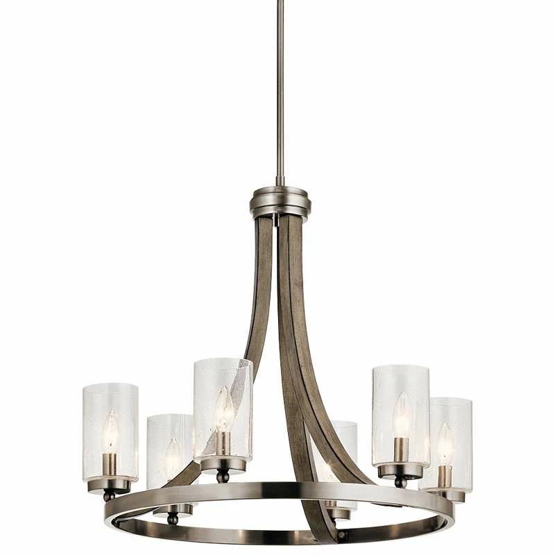 Kichler Grand Bank 25" Wide Antique Gray 6-Light Chandelier 4 Kichler Grand Bank 25" Wide Antique Gray 6-Light Chandelier - Image 2