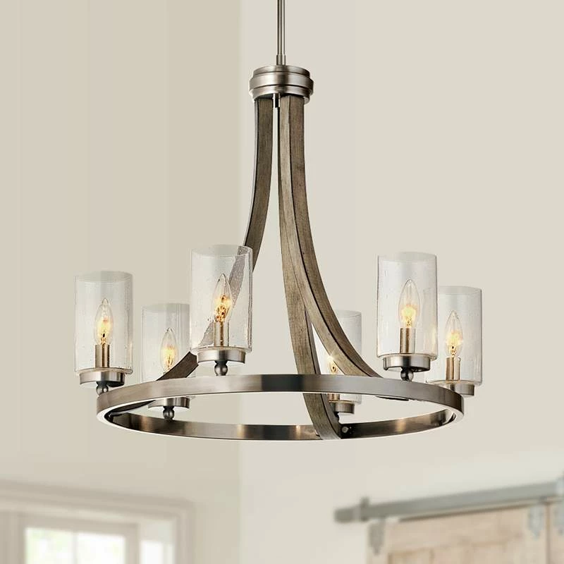 Kichler Grand Bank 25" Wide Antique Gray 6-Light Chandelier 3 Kichler Grand Bank 25" Wide Antique Gray 6-Light Chandelier