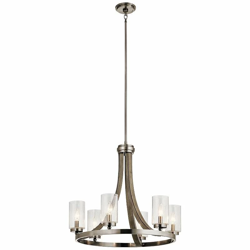 Kichler Grand Bank 25" Wide Antique Gray 6-Light Chandelier 5 Kichler Grand Bank 25" Wide Antique Gray 6-Light Chandelier - Image 3