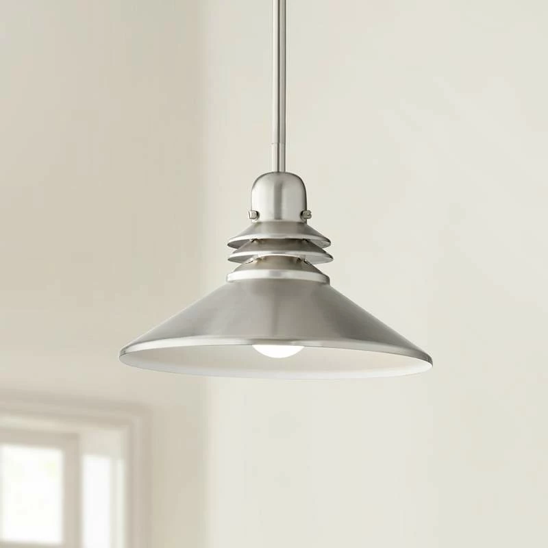 Kichler Grenoble 11"W Brushed Nickel 1-Light Mini Pendant 3 Kichler Grenoble 11"W Brushed Nickel 1-Light Mini Pendant