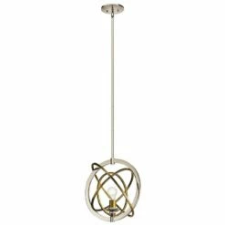 Kichler Ibis 15"W Polished Nickel And Brass Pendant Light -Lighting Sales Shop kichler ibis 15 inchw polished nickel and brass pendant light 64h40