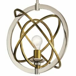 Kichler Ibis 15"W Polished Nickel And Brass Pendant Light -Lighting Sales Shop kichler ibis 15 inchw polished nickel and brass pendant light 64h40views3