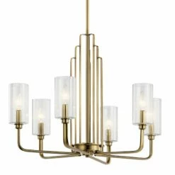 Kichler Kimrose 27" Wide Six Light Modern Brass Finish Chandelier